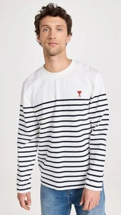 AMI Ami De Coeur Mariniere Shirt -Shopbop amiii309531eeee 1681578645252 2 0. UX357 QL90