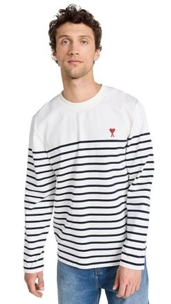 AMI Ami De Coeur Mariniere Shirt -Shopbop amiii309531eeee 1681578645280 2 0. UX357 QL90