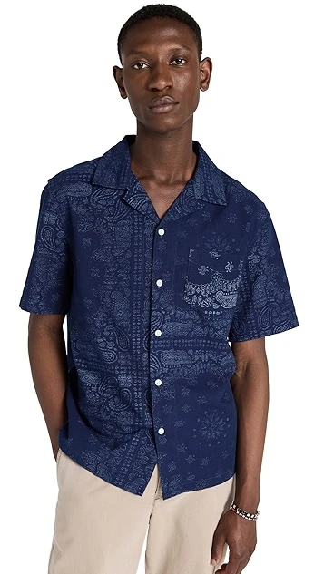 Alex Mill Camp Shirt In Indigo Bandana Print 8 Alex Mill Camp Shirt In Indigo Bandana Print - Image 6