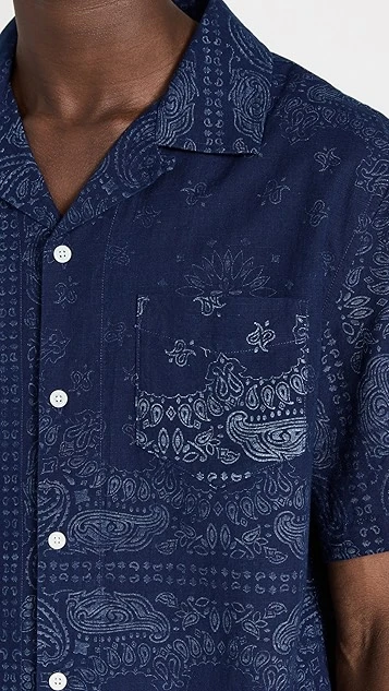 Alex Mill Camp Shirt In Indigo Bandana Print 7 Alex Mill Camp Shirt In Indigo Bandana Print - Image 5