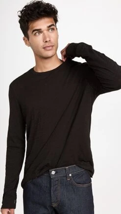 ATM Anthony Thomas Melillo Slub Jersey Destroyed Long Sleeve Tee