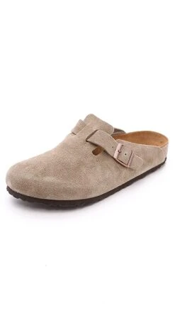 Birkenstock Suede Soft Footbed Boston Clog