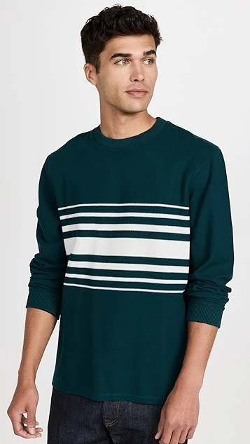 Club Monaco Stripe Pique Crewneck Sweater 3 Club Monaco Stripe Pique Crewneck Sweater