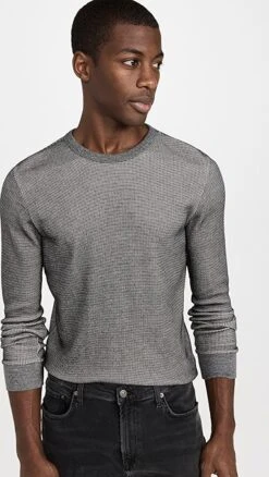 Club Monaco Thermal Long Sleeve Crewneck Sweater
