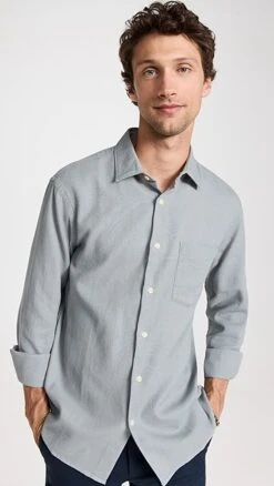 Club Monaco Long Sleeve Waffle Shirt