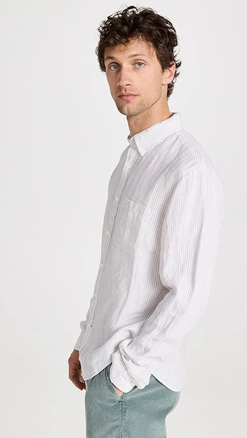 Club Monaco Striped Linen Shirt 5 Club Monaco Striped Linen Shirt - Image 3