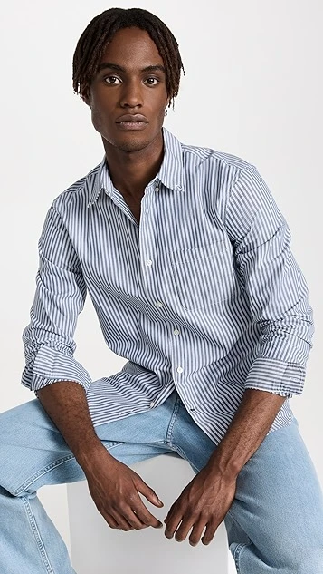 Club Monaco Banker Stripe Poplin Shirt 3 Club Monaco Banker Stripe Poplin Shirt