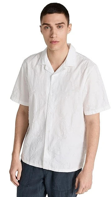 Club Monaco Short Sleeve Jacquard Floral Shirt 8 Club Monaco Short Sleeve Jacquard Floral Shirt - Image 6