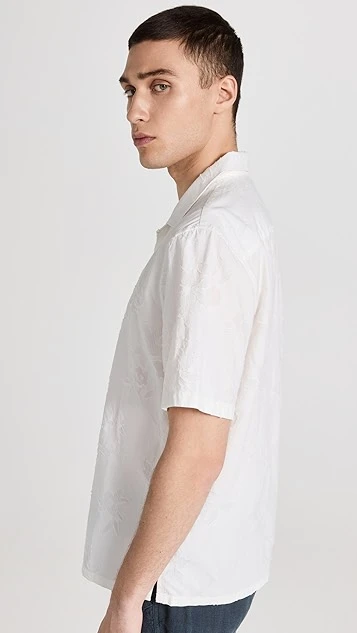 Club Monaco Short Sleeve Jacquard Floral Shirt 5 Club Monaco Short Sleeve Jacquard Floral Shirt - Image 3