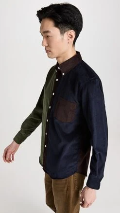 De Bonne Facture Paneled Button Down Shirt -Shopbop debon3012160523 1672870343529 2 0. UX357 QL90