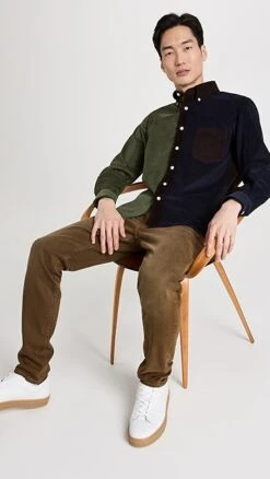 De Bonne Facture Paneled Button Down Shirt -Shopbop debon3012160523 1672870343540 2 0. UX357 QL90