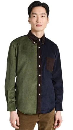 De Bonne Facture Paneled Button Down Shirt -Shopbop debon3012160523 1672870343615 2 0. UX357 QL90