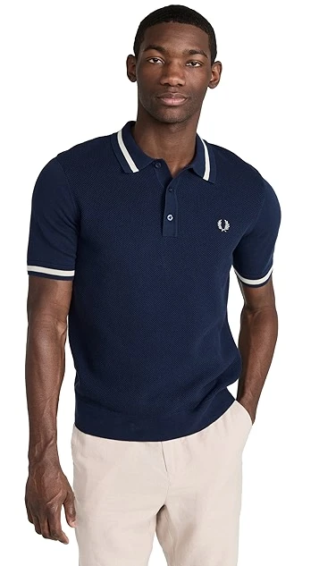 Fred Perry Textured Front Knitted Shirt 8 Fred Perry Textured Front Knitted Shirt - Image 6