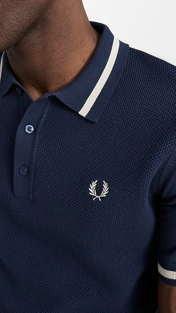 Fred Perry Textured Front Knitted Shirt 7 Fred Perry Textured Front Knitted Shirt - Image 5