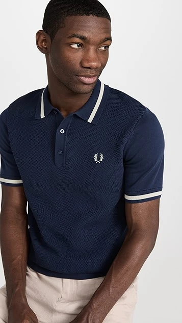 Fred Perry Textured Front Knitted Shirt 3 Fred Perry Textured Front Knitted Shirt