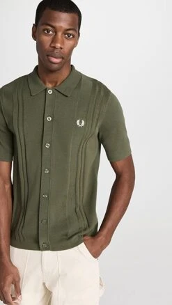 Fred Perry Button Through Knitted Shirt