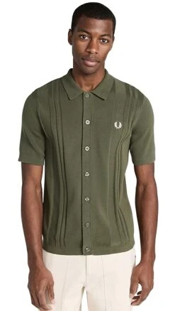 Fred Perry Button Through Knitted Shirt -Shopbop fperr3059155648 1675355360097 2 0. UX357 QL90