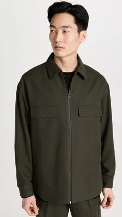 FRAME Modern Flannel Long Sleeve Zip Shirt -Shopbop frame3215417778 1672781831556 2 0. UX357 QL90