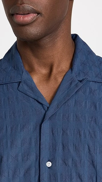 Gitman Vintage Japanese Ripple Jacquard Camp Collar Shirt 7 Gitman Vintage Japanese Ripple Jacquard Camp Collar Shirt - Image 5