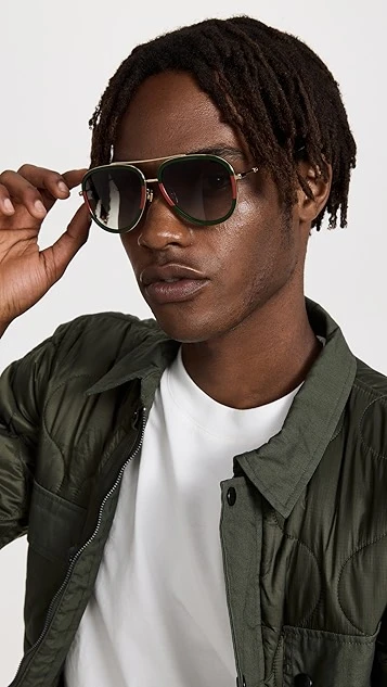 Gucci Pilot Urban Web Block Aviator Sunglasses 5 Gucci Pilot Urban Web Block Aviator Sunglasses - Image 3