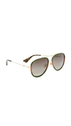 Gucci Pilot Urban Web Block Aviator Sunglasses