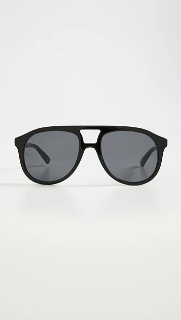Gucci 80s Monocolor Pilot Acetate Sunglasses 3 Gucci 80s Monocolor Pilot Acetate Sunglasses