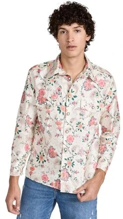 House Of Aama Floral Silk Button Up Shirt -Shopbop haama3003913149 1666723030683 2 0. UX357 QL90