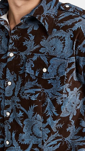 House Of Aama Paisley Corduroy Button Up Shirt 7 House Of Aama Paisley Corduroy Button Up Shirt - Image 5