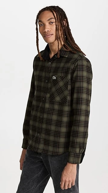 Lacoste Reversible Cotton Flannel Overshirt 5 Lacoste Reversible Cotton Flannel Overshirt - Image 3