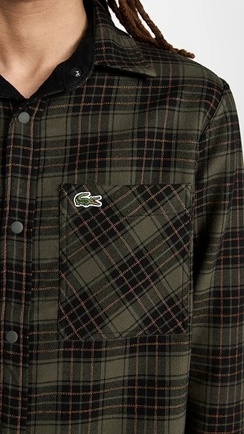 Lacoste Reversible Cotton Flannel Overshirt 7 Lacoste Reversible Cotton Flannel Overshirt - Image 5