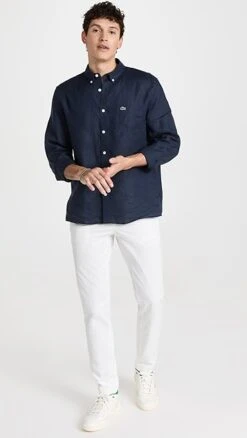 Lacoste Regular Fit Linen Casual Button Down Shirt -Shopbop lcost3051110601 1680110049290 2 0. UX357 QL90