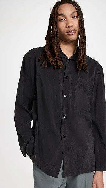 Lemaire Silk Stand Collar Shirt 3 Lemaire Silk Stand Collar Shirt