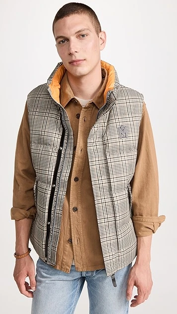 Mackage Joseph Plaid Down Vest With Funnel Collar 3 Mackage Joseph Plaid Down Vest With Funnel Collar