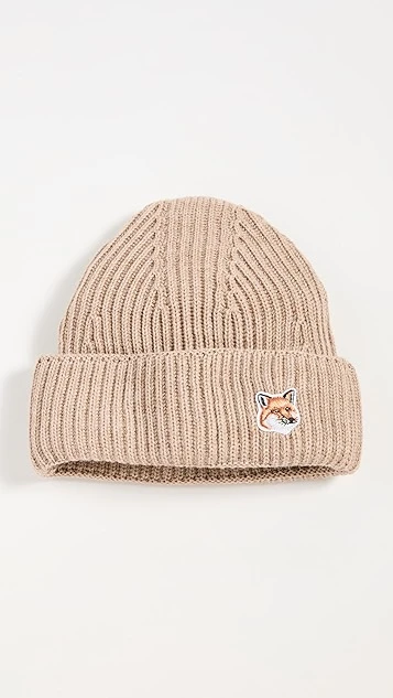 Maison Kitsune Fox Head Patch Ribbed Beanie 4 Maison Kitsune Fox Head Patch Ribbed Beanie - Image 2