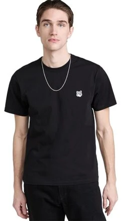 Maison Kitsune Grey Fox Head Patch Classic Tee -Shopbop maisk311731071b 1646328481084 2 0. UX357 QL90