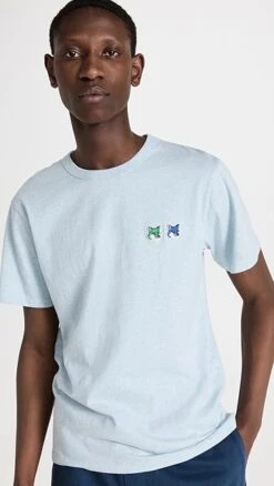 Maison Kitsune Double Monochrome Fox Head Patch Classic Tee