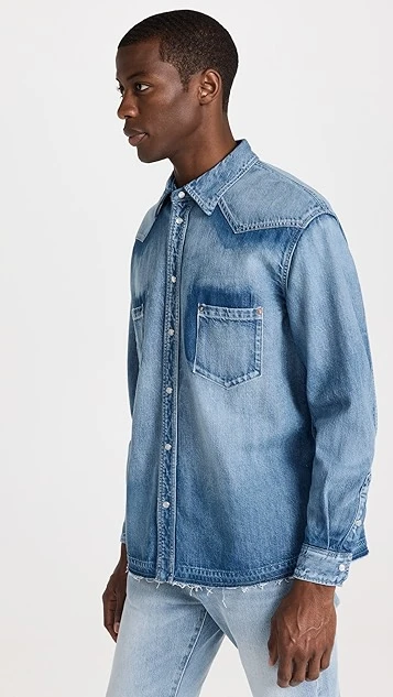 MOUSSY VINTAGE Mvm Cut-Off Denim Shirt 5 MOUSSY VINTAGE Mvm Cut-Off Denim Shirt - Image 3