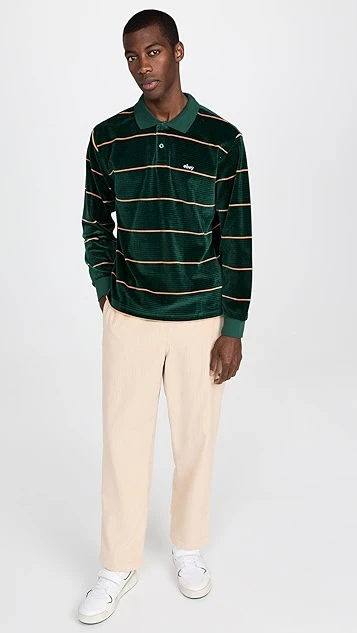 Obey Fete Velour Stripe Polo 6 Obey Fete Velour Stripe Polo - Image 4