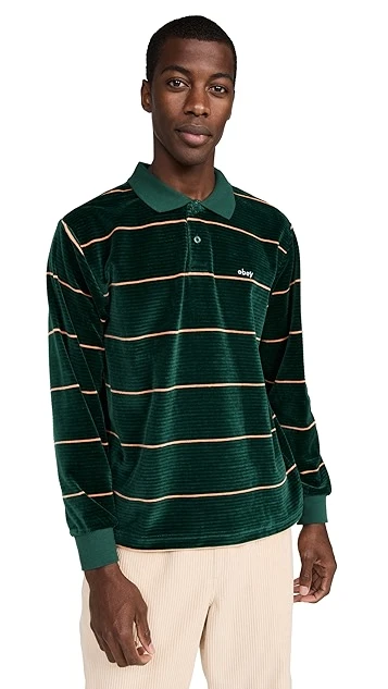 Obey Fete Velour Stripe Polo 8 Obey Fete Velour Stripe Polo - Image 6