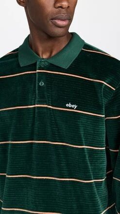 Obey Fete Velour Stripe Polo 13 Obey Fete Velour Stripe Polo -Shopbop obeyy309201e3e0 1665092100467 2 0. UX357 QL90