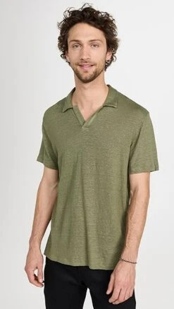 Officine Generale Simon Linen Polo -Shopbop ogene3017513fed 1670279755527 2 0. UX357 QL90