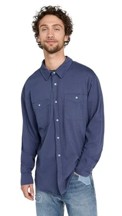 Officine Generale Dante Jersey Shirt 14 Officine Generale Dante Jersey Shirt -Shopbop ogene301811345e 1670423810402 2 1. UX357 QL90