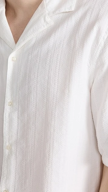 Officine Generale Eren Short Sleeve Cotton Lace Shirt 7 Officine Generale Eren Short Sleeve Cotton Lace Shirt - Image 5