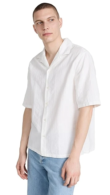 Officine Generale Eren Short Sleeve Cotton Lace Shirt 9 Officine Generale Eren Short Sleeve Cotton Lace Shirt - Image 7