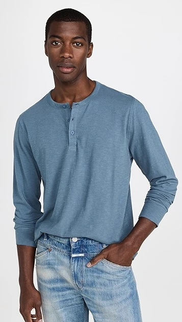 Onia Slub Scallop Long Sleeve Henley 3 Onia Slub Scallop Long Sleeve Henley