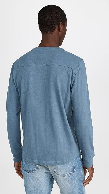Onia Slub Scallop Long Sleeve Henley 4 Onia Slub Scallop Long Sleeve Henley - Image 2