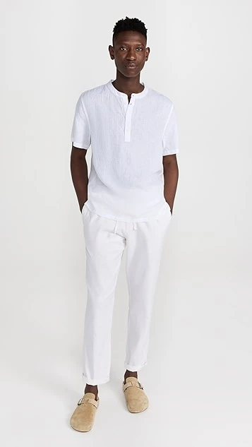 Onia Linen Home Short Sleeve Henley 6 Onia Linen Home Short Sleeve Henley - Image 4