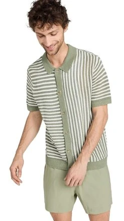 Onia Linen Short Sleeve Button Up Sweater -Shopbop oniaa3051718ce0 1673555005497 2 0. UX357 QL90