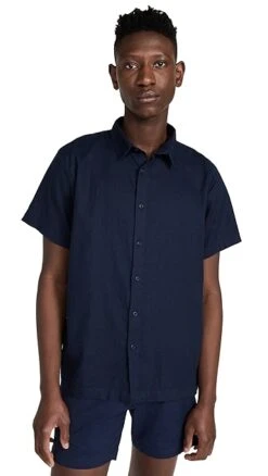 Onia Stretch Linen Short Sleeve Shirt -Shopbop oniaa3053513987 1672765591161 2 0. UX357 QL90