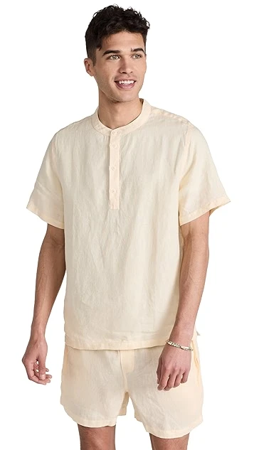 Onia Linen Home Henley Shirt 8 Onia Linen Home Henley Shirt - Image 6